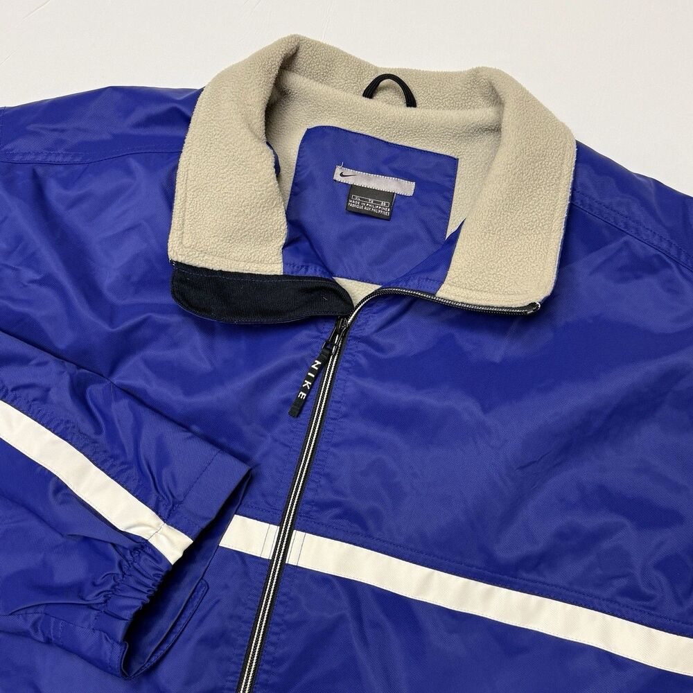 Nike 90S Y2K Jacket Men’s XL Fleece Lined Windbreaker Full Zip Swoosh Vintage